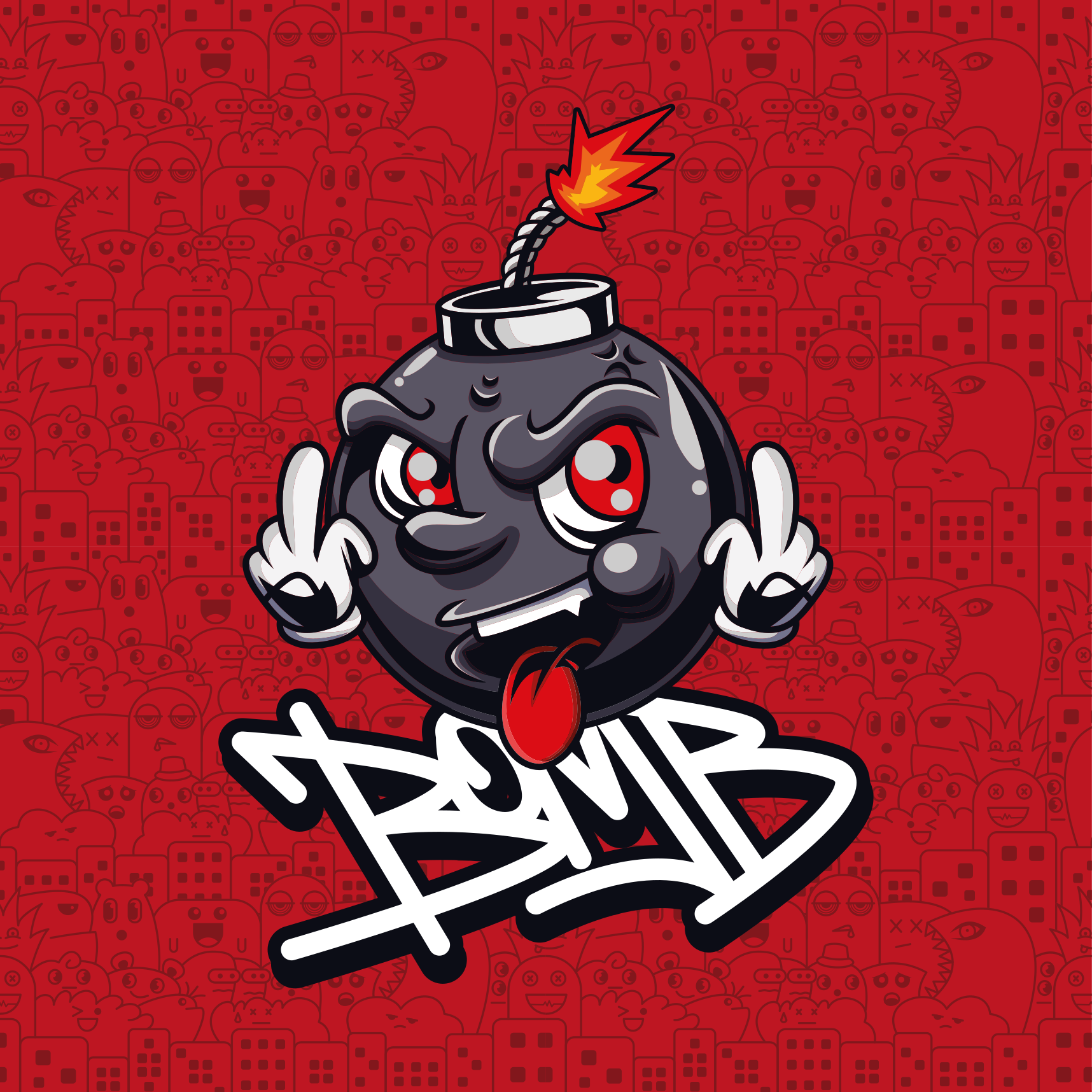 Swag baby bomb graffiti cartoon modern rug - TenStickers