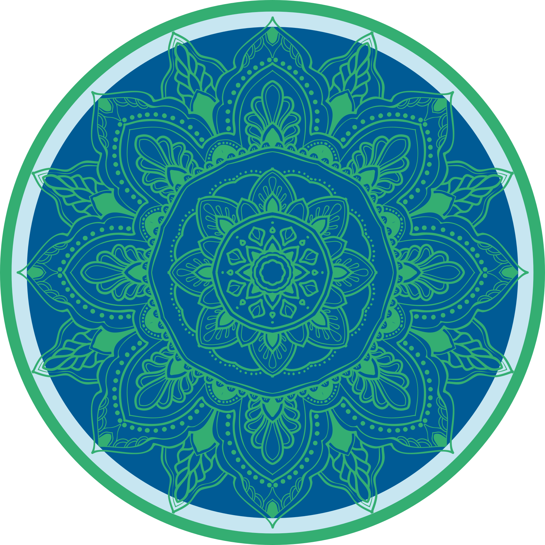 Elaborate Flower Arrangement mandala vinyl rug - TenStickers