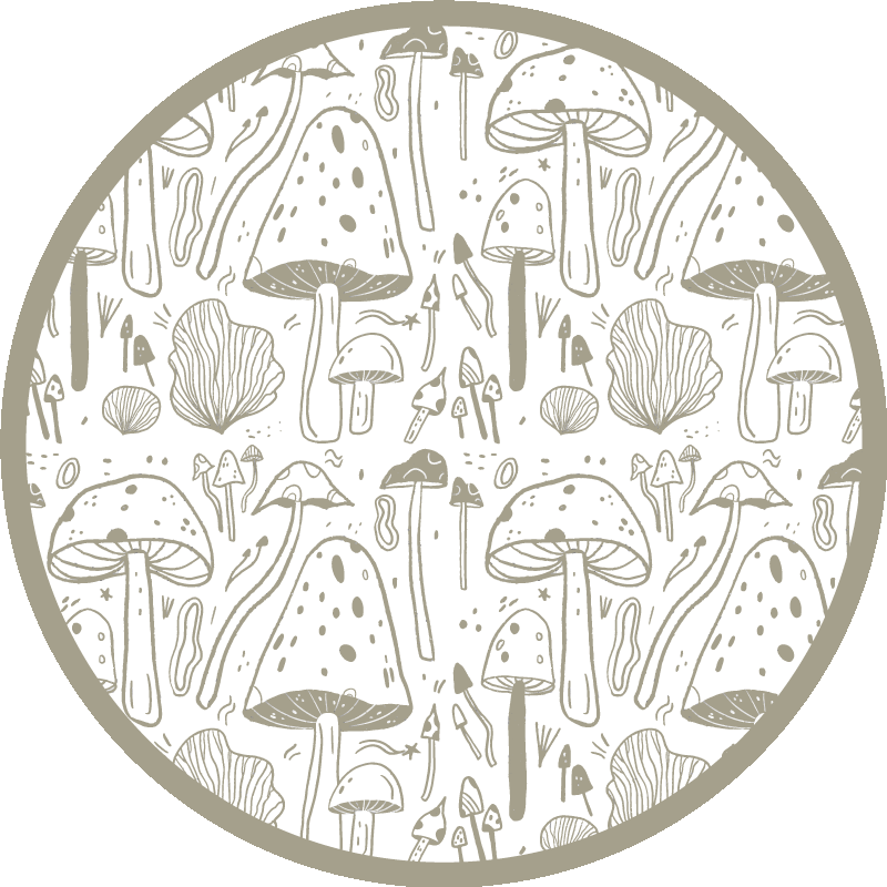 Nature vinyl rug with fungal design - TenStickers