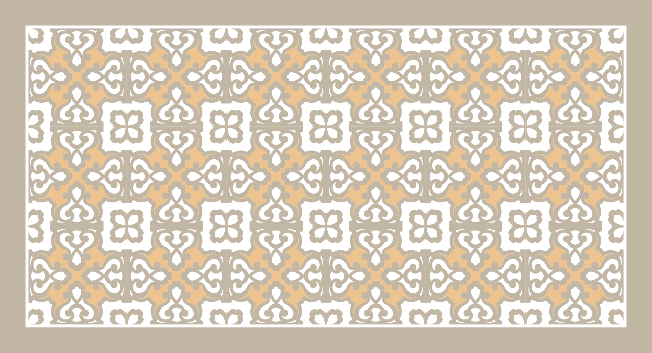 Mosaic vinyl rug with elegant patterned accents - TenStickers