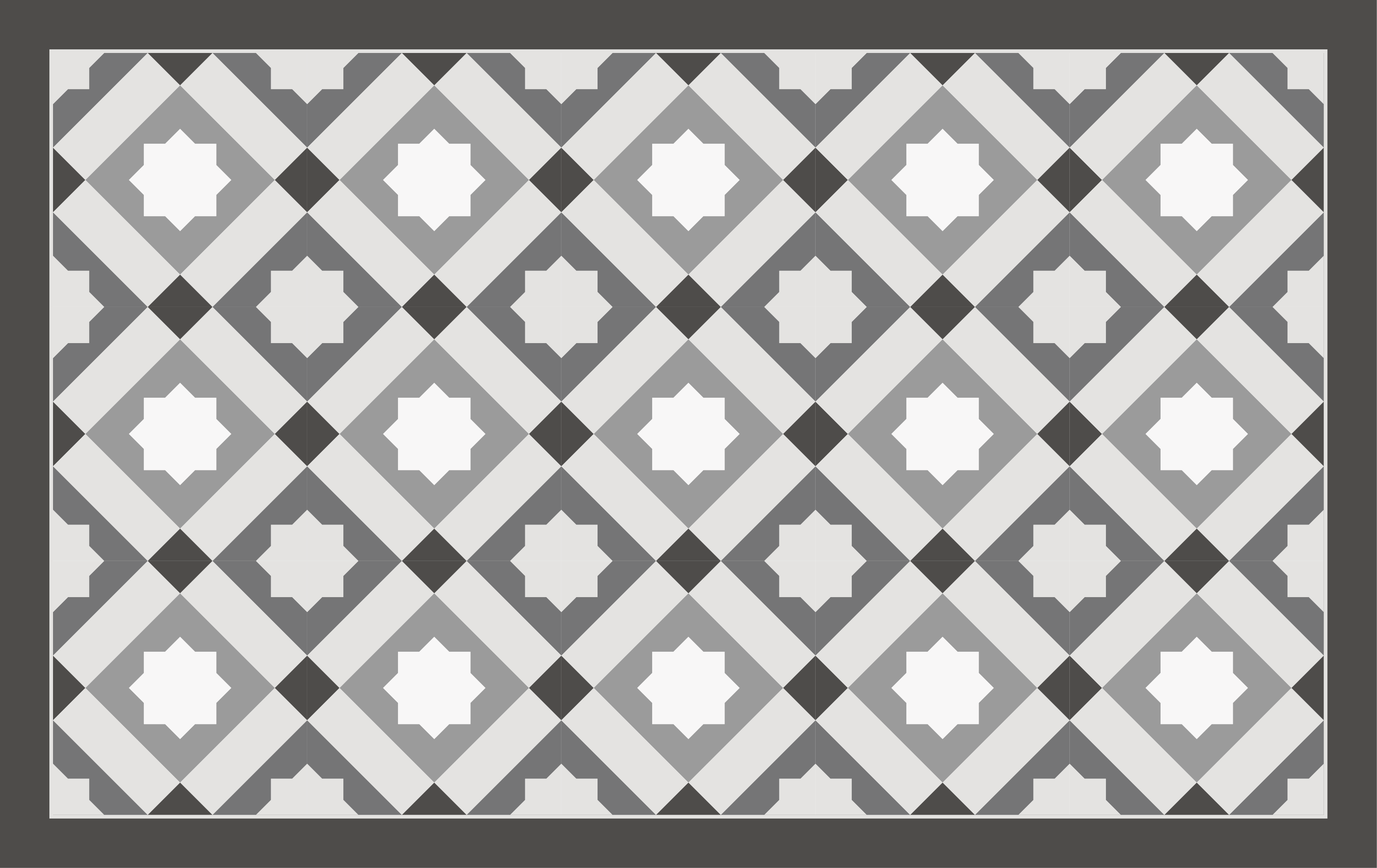 Gray starry tiles mosaic vinyl rug - TenStickers