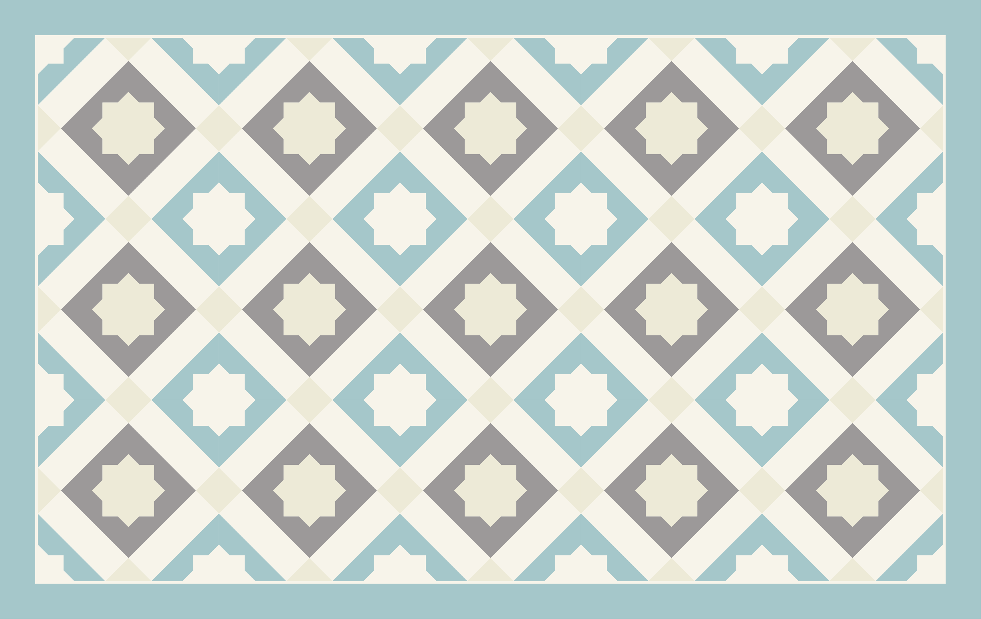 Elegant Star Motif tile vinyl rug - TenStickers