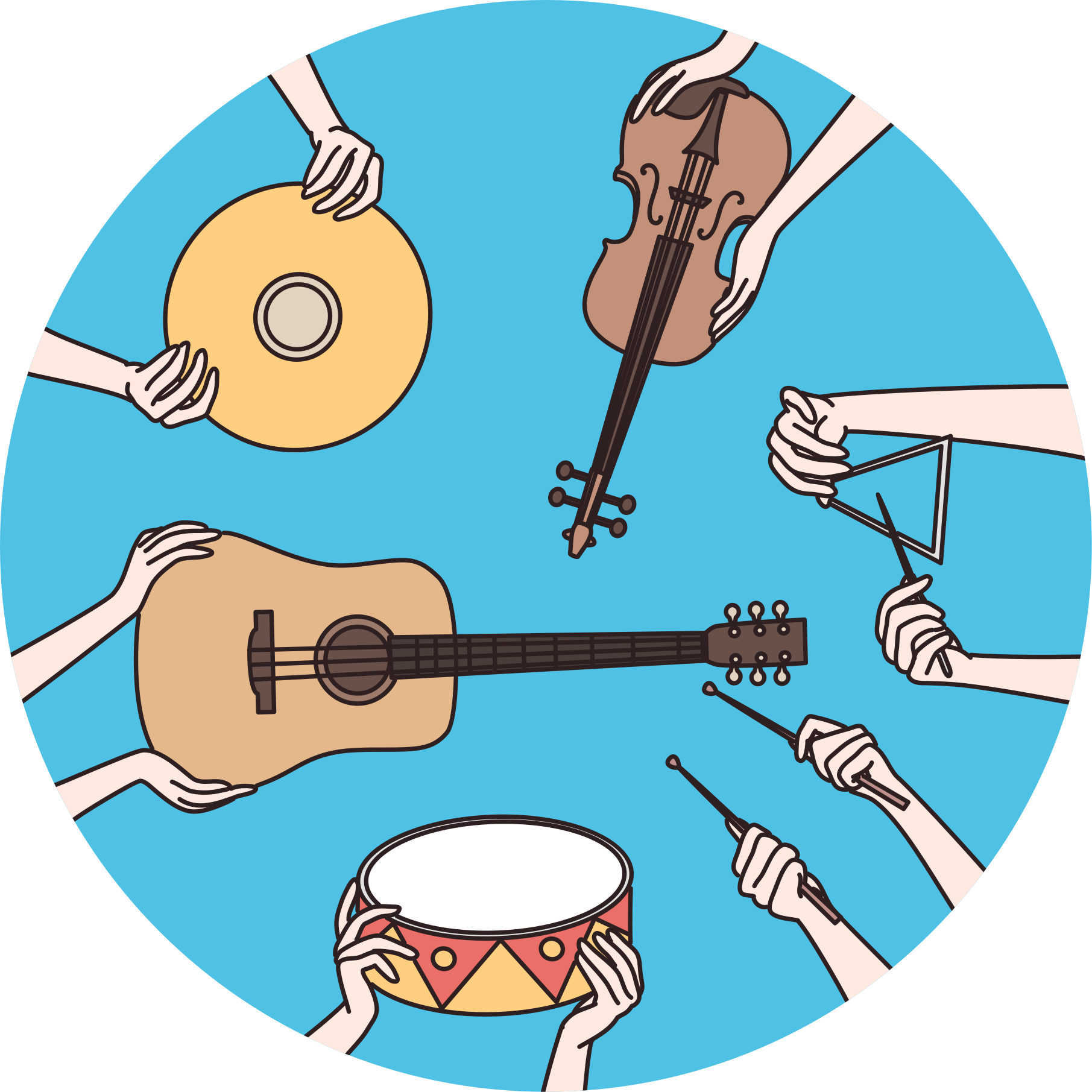 Musical Hands Motif vinyl rug - TenStickers