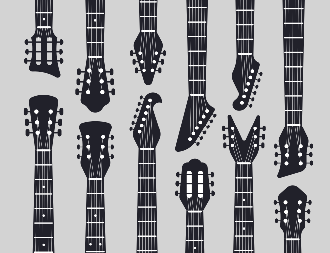 Guitar Silhouettes living room vinyl rug - TenStickers