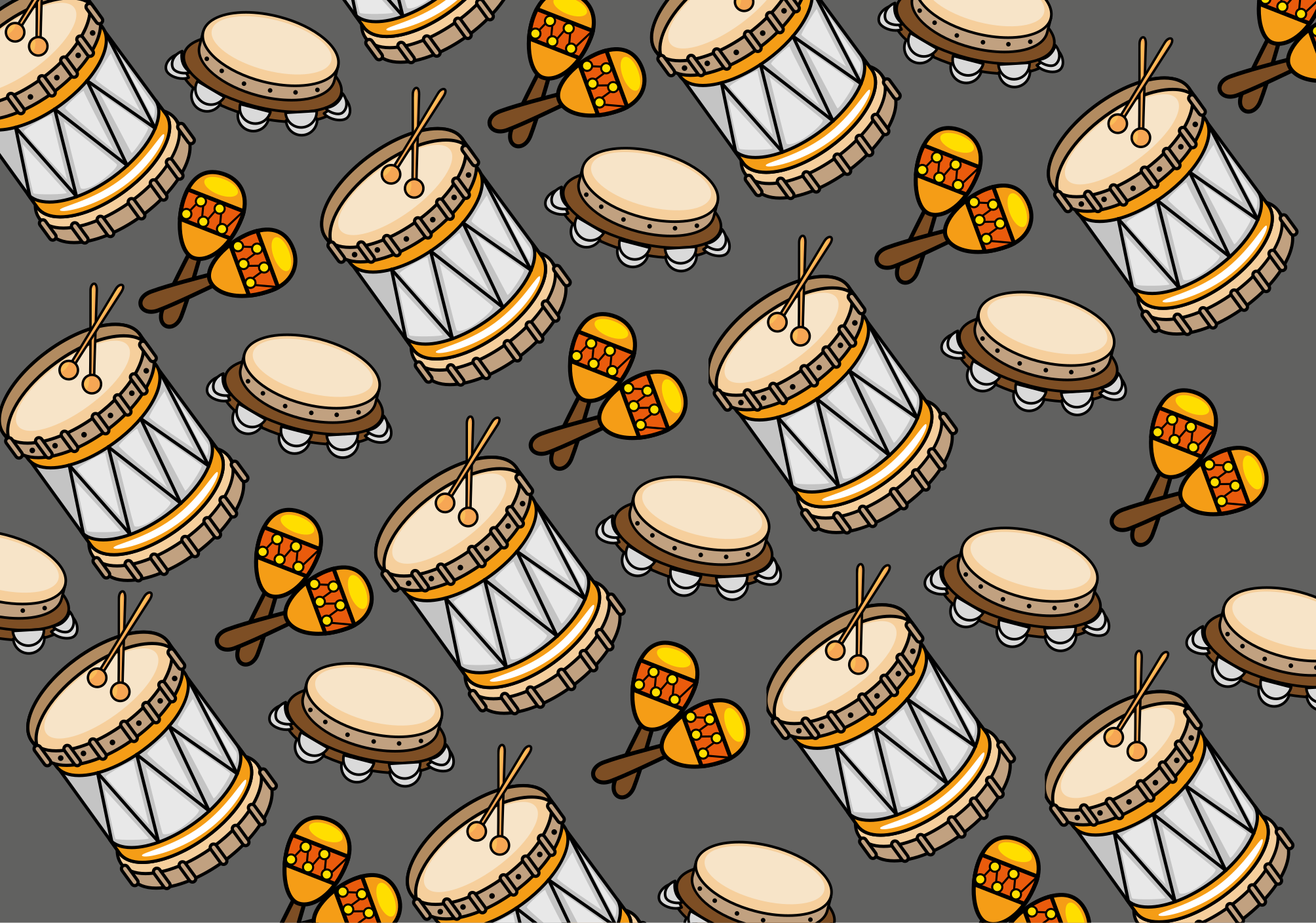 Vinyl rug musical instruments collection - TenStickers