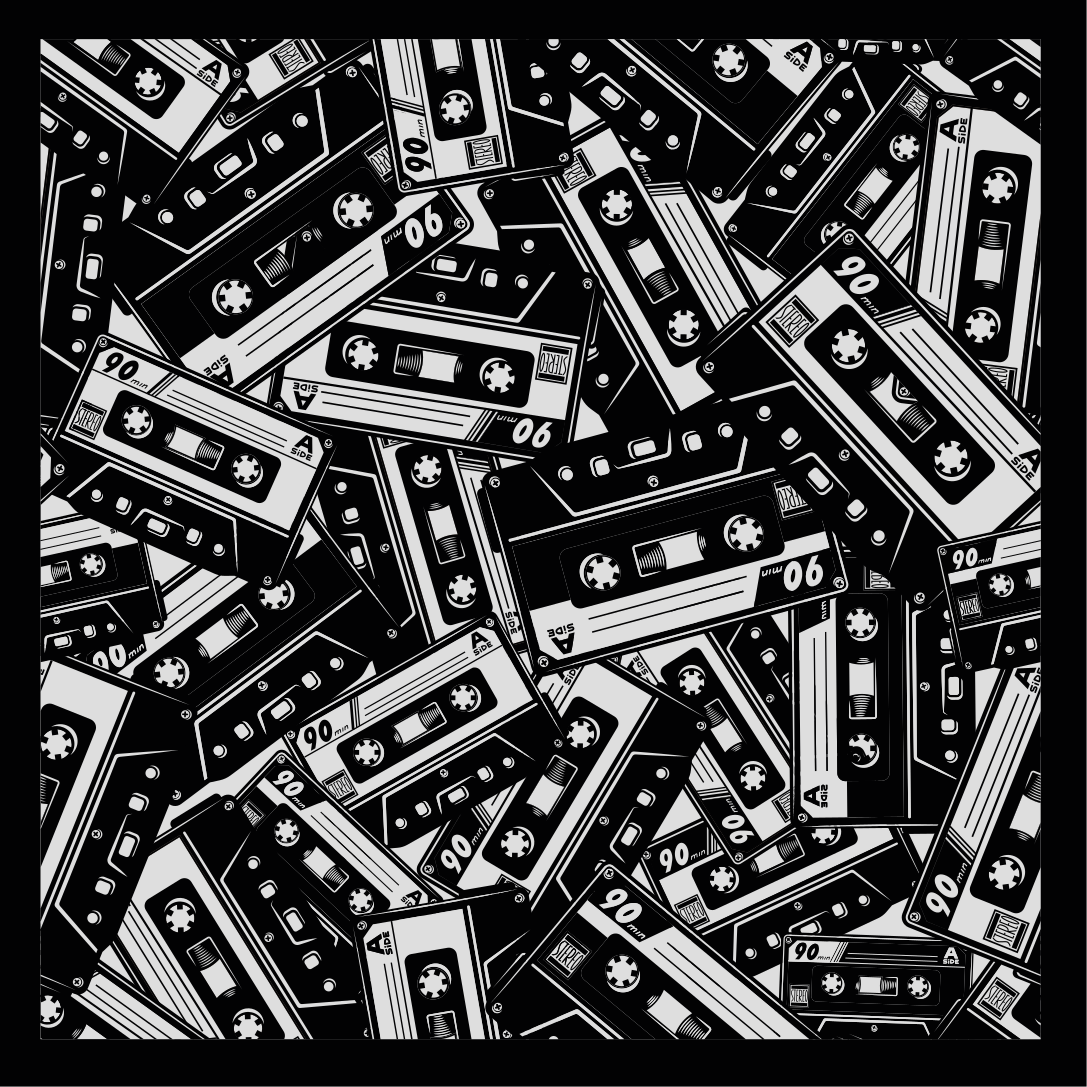 Cassette Tape Motif teenager vinyl rug - TenStickers