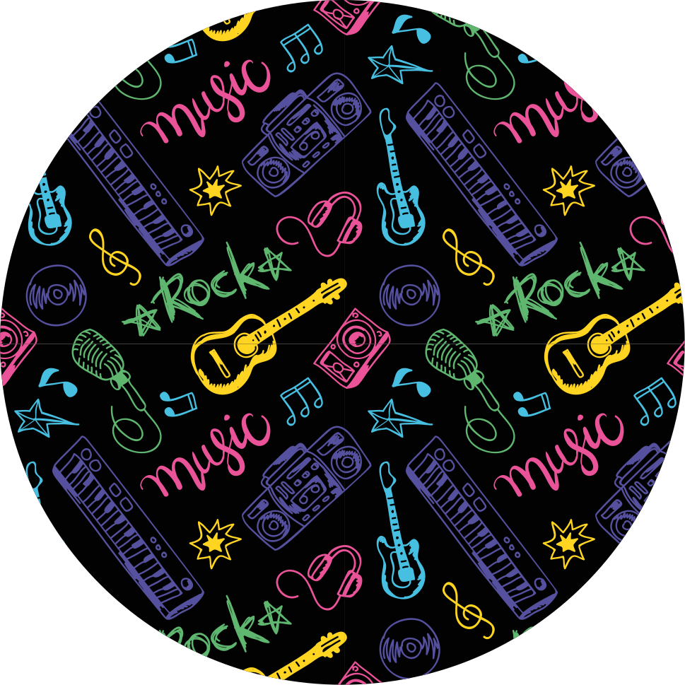 Musical Icons Pattern teenager vinyl rug - TenStickers