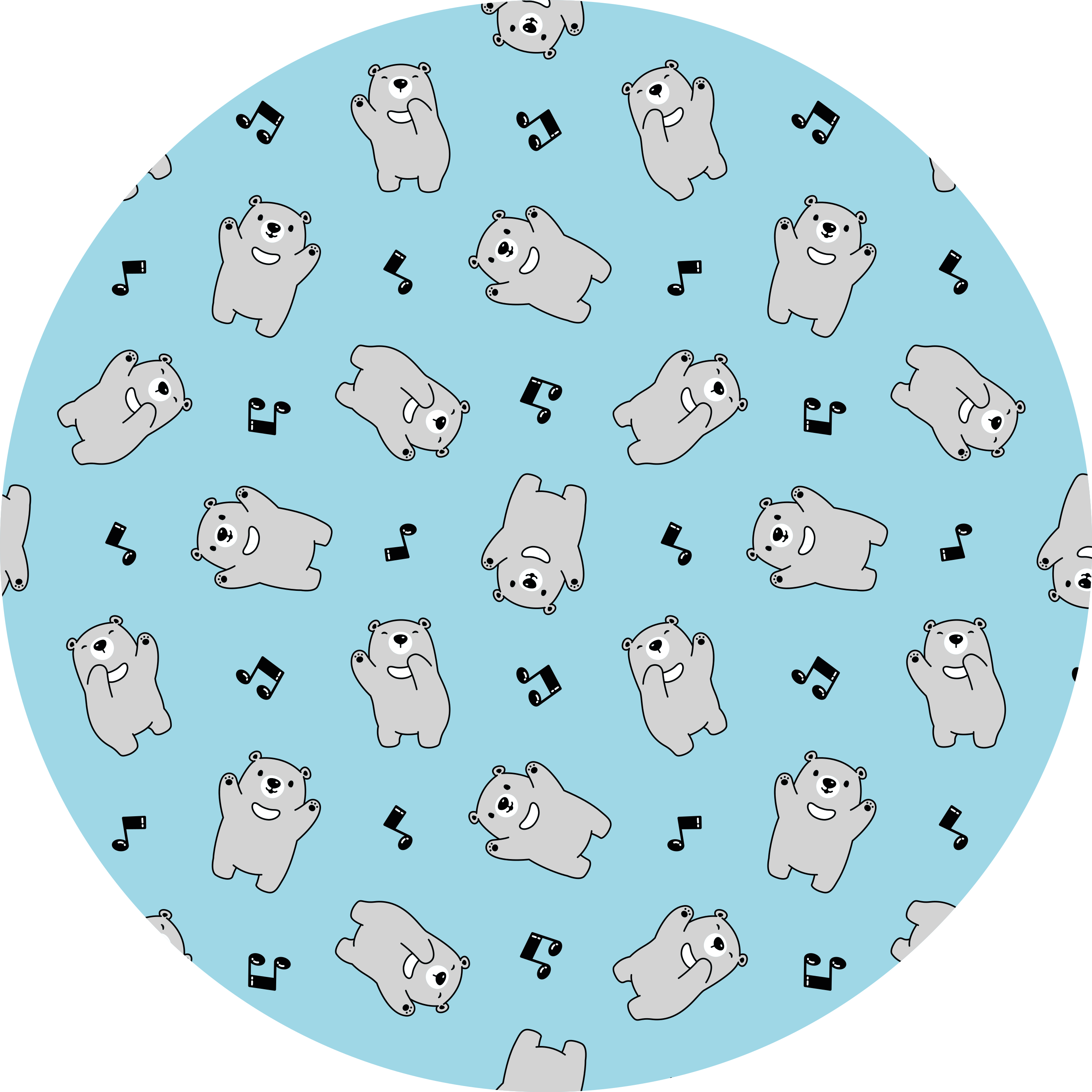 Cheerful Bear Characters nursery vinyl rug - TenStickers