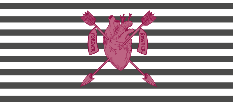 Heart Arrows Together custom vinyl rug - TenStickers