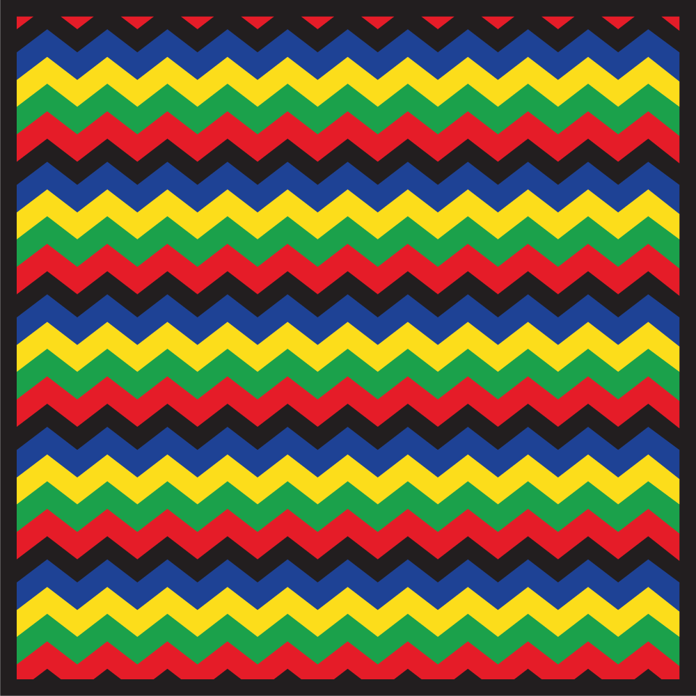 Zig zag lines warm tones square vinyl rug - TenStickers