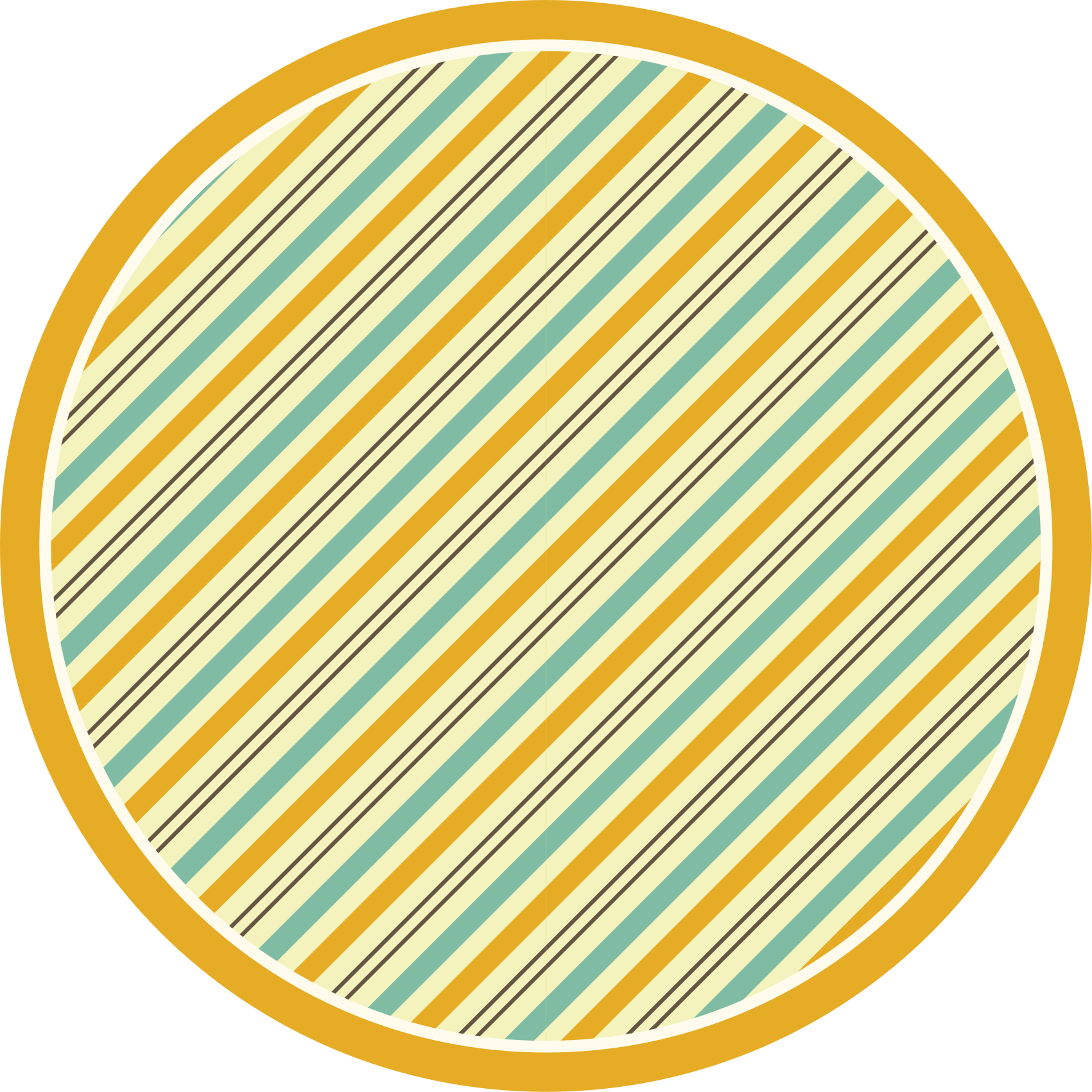Stripes vinyl rug with circular yellow shades - TenStickers