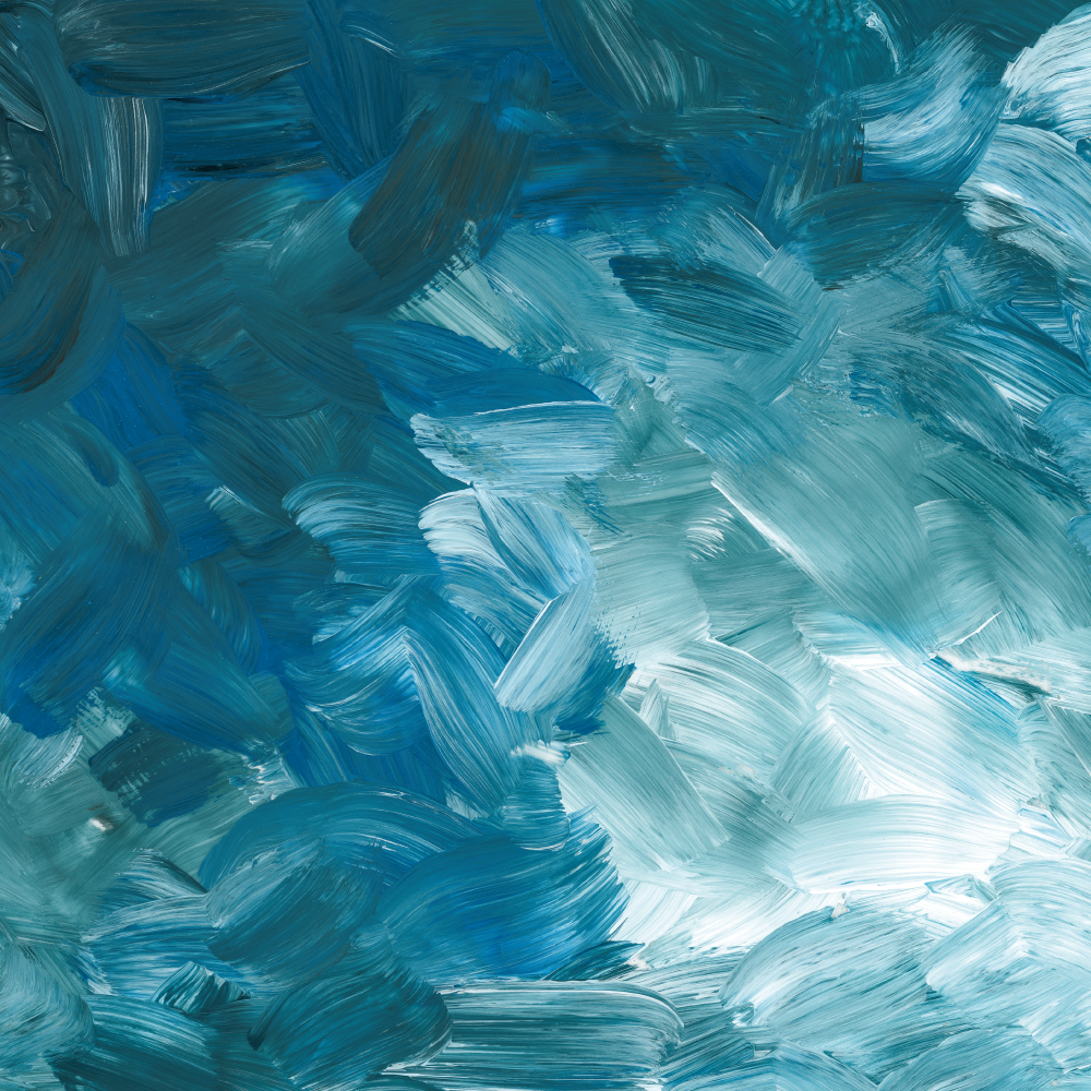 Blue abstract brush stroke square vinyl rug - TenStickers