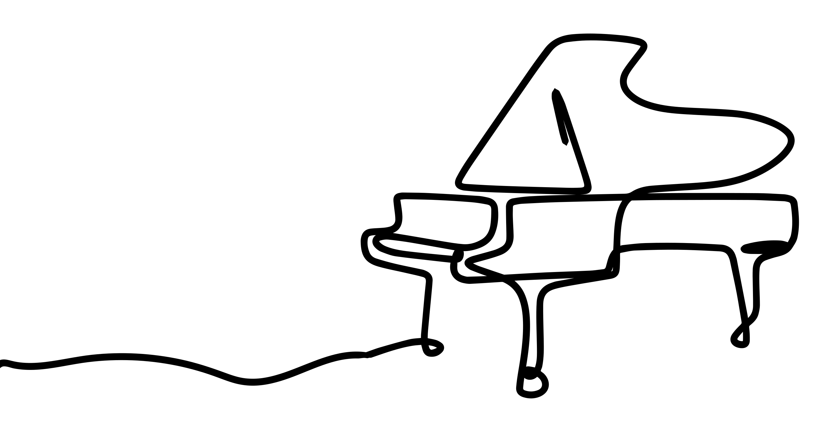 Piano Outline Illustration modern vinyl rug - TenStickers