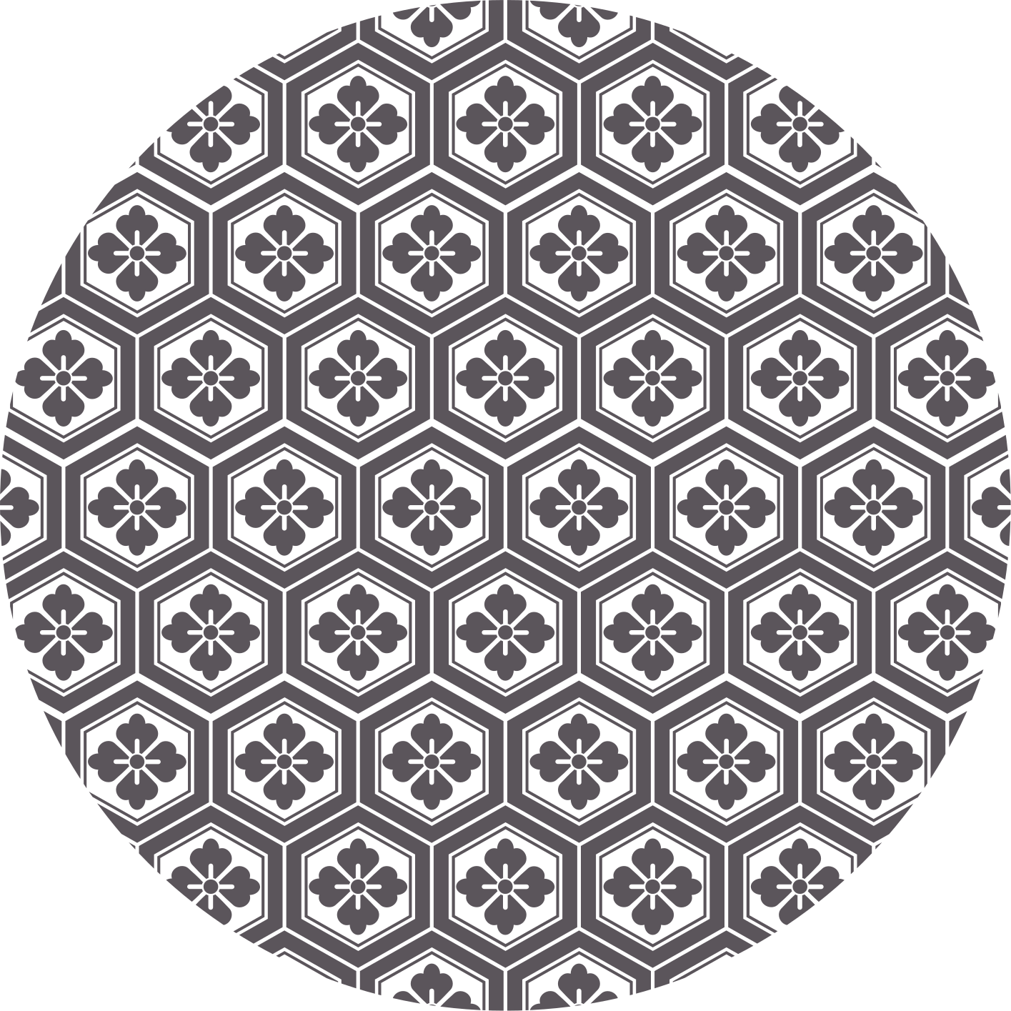Traditional japanese pattern circular rug - TenStickers