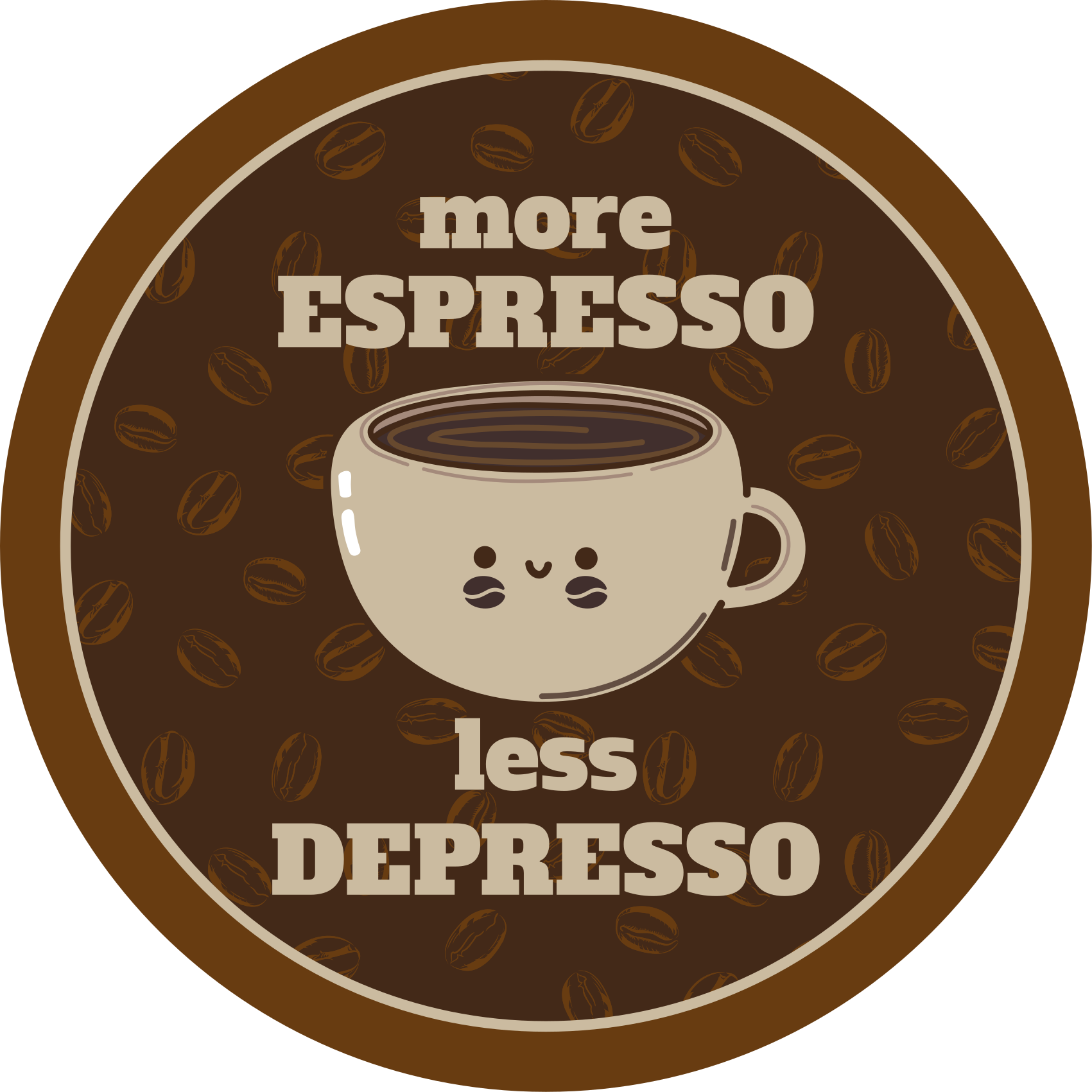 MORE ESPRESSO LESS custom vinyl rug - TenStickers
