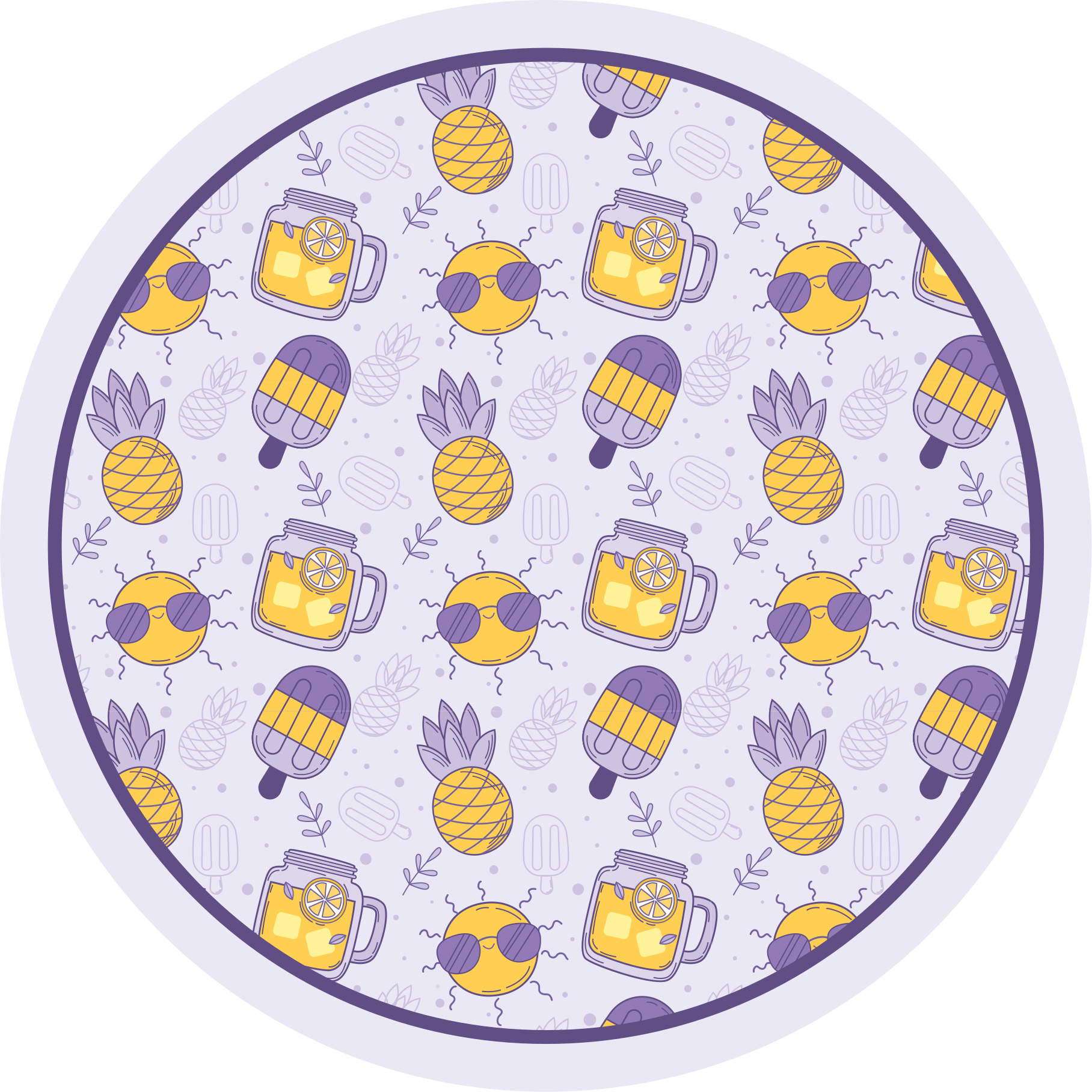 Tropical Summer Fun vinyl rug - TenStickers