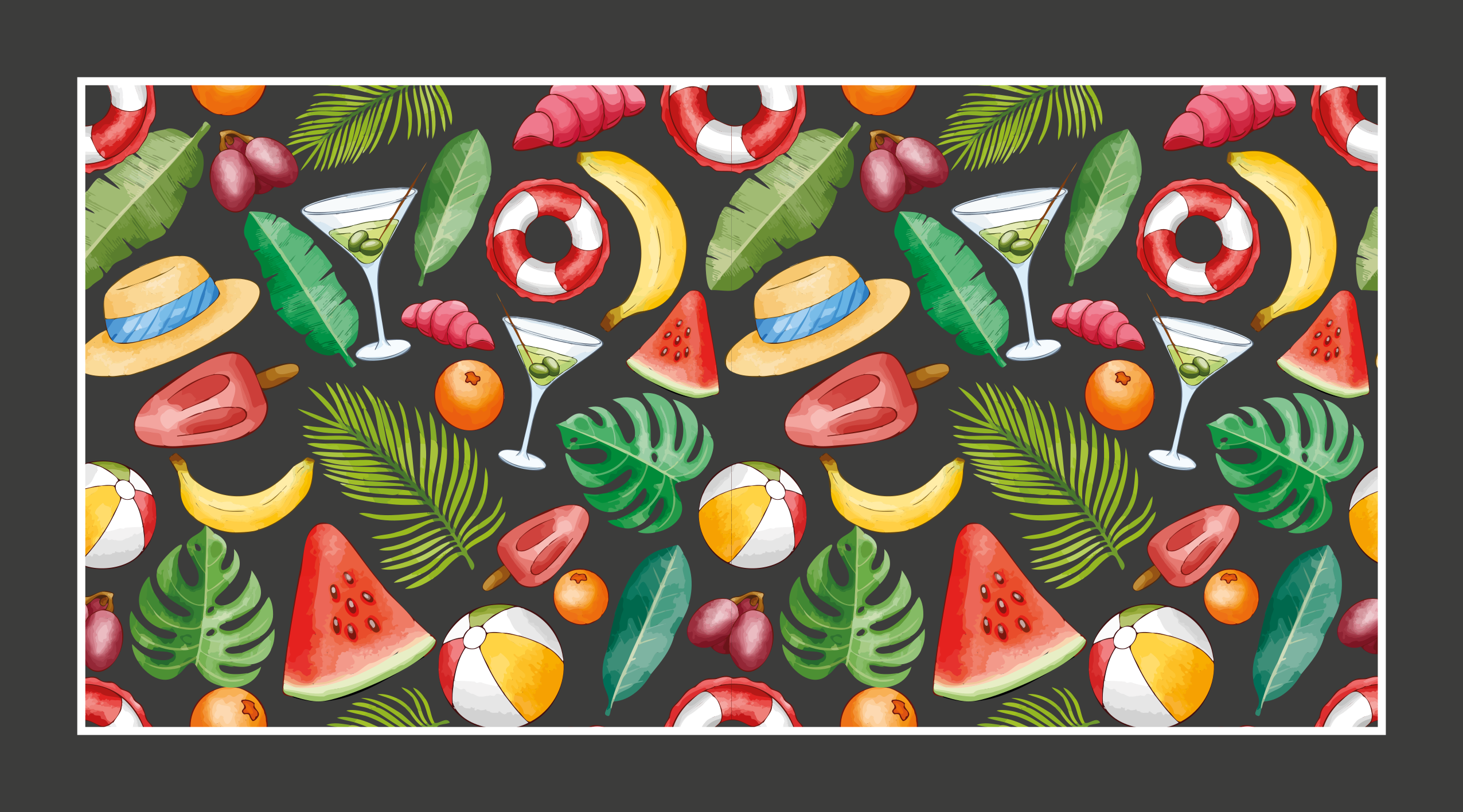 Tropical Summer Vibes event vinyl rug - TenStickers