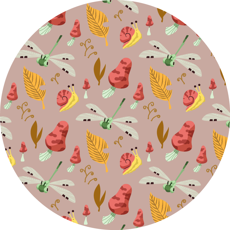Beige forest elements nature vinyl rug - TenStickers