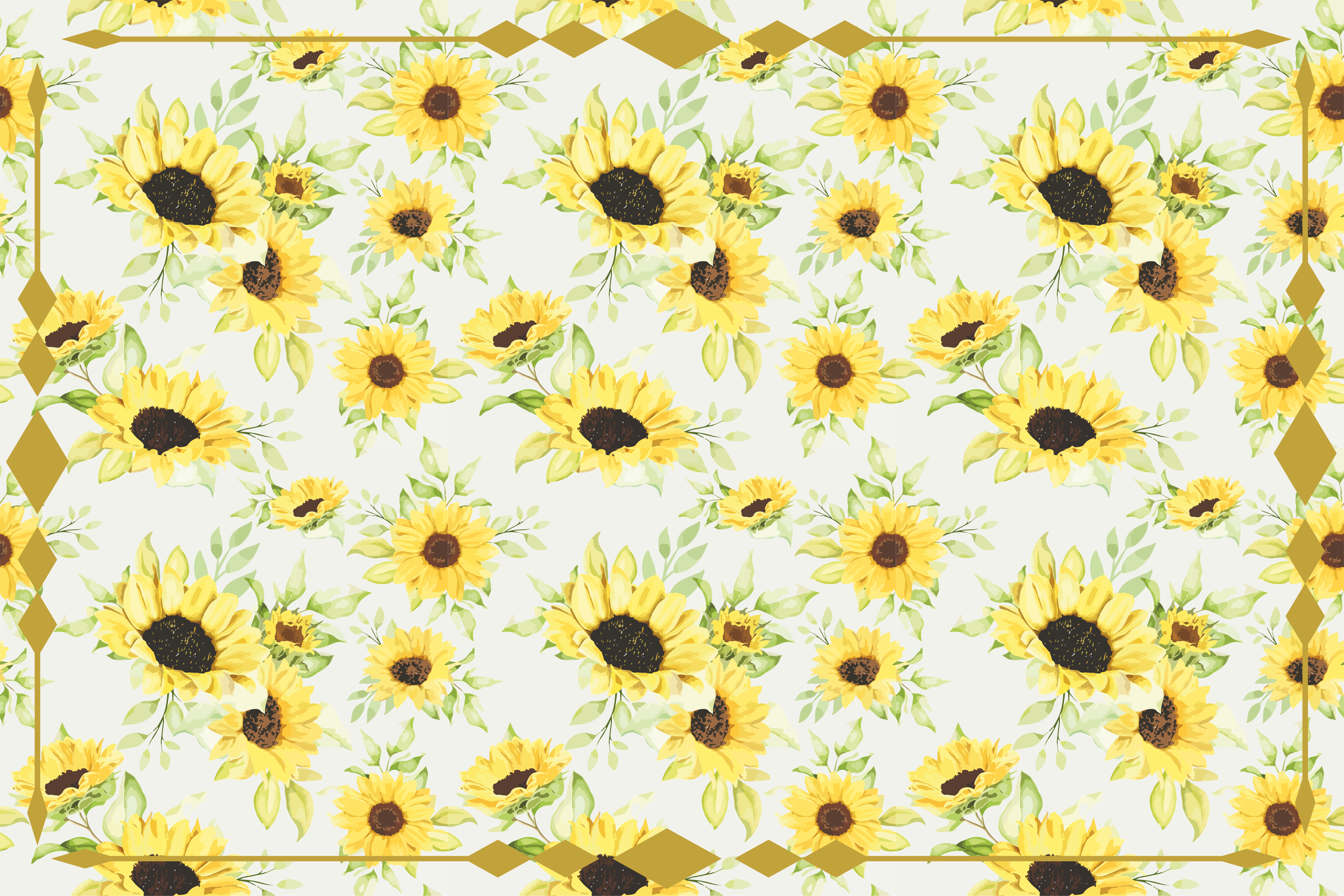 Sunny Floral Pattern flower vinyl rug - TenStickers