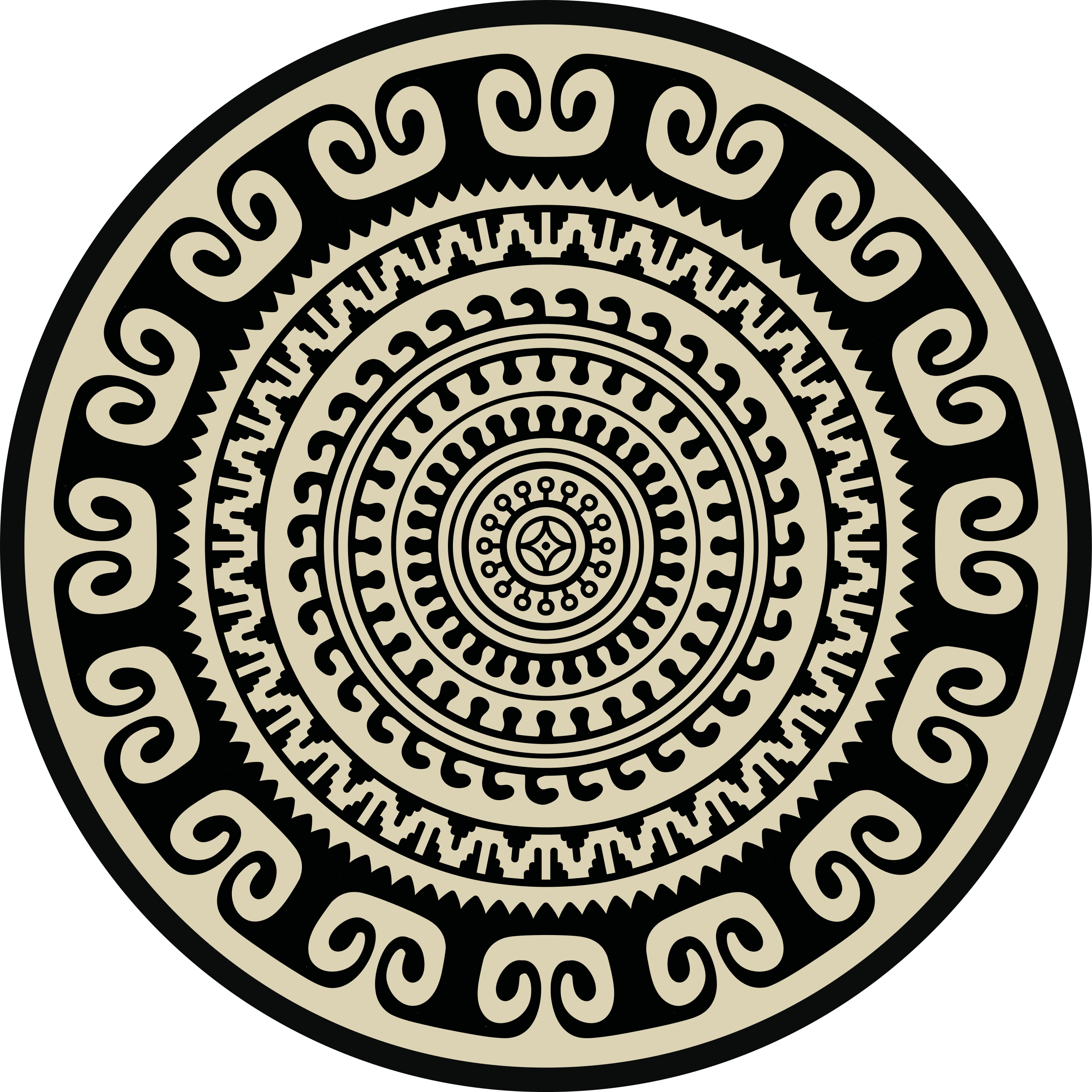 Classic circular pattern mandala vinyl rug - TenStickers
