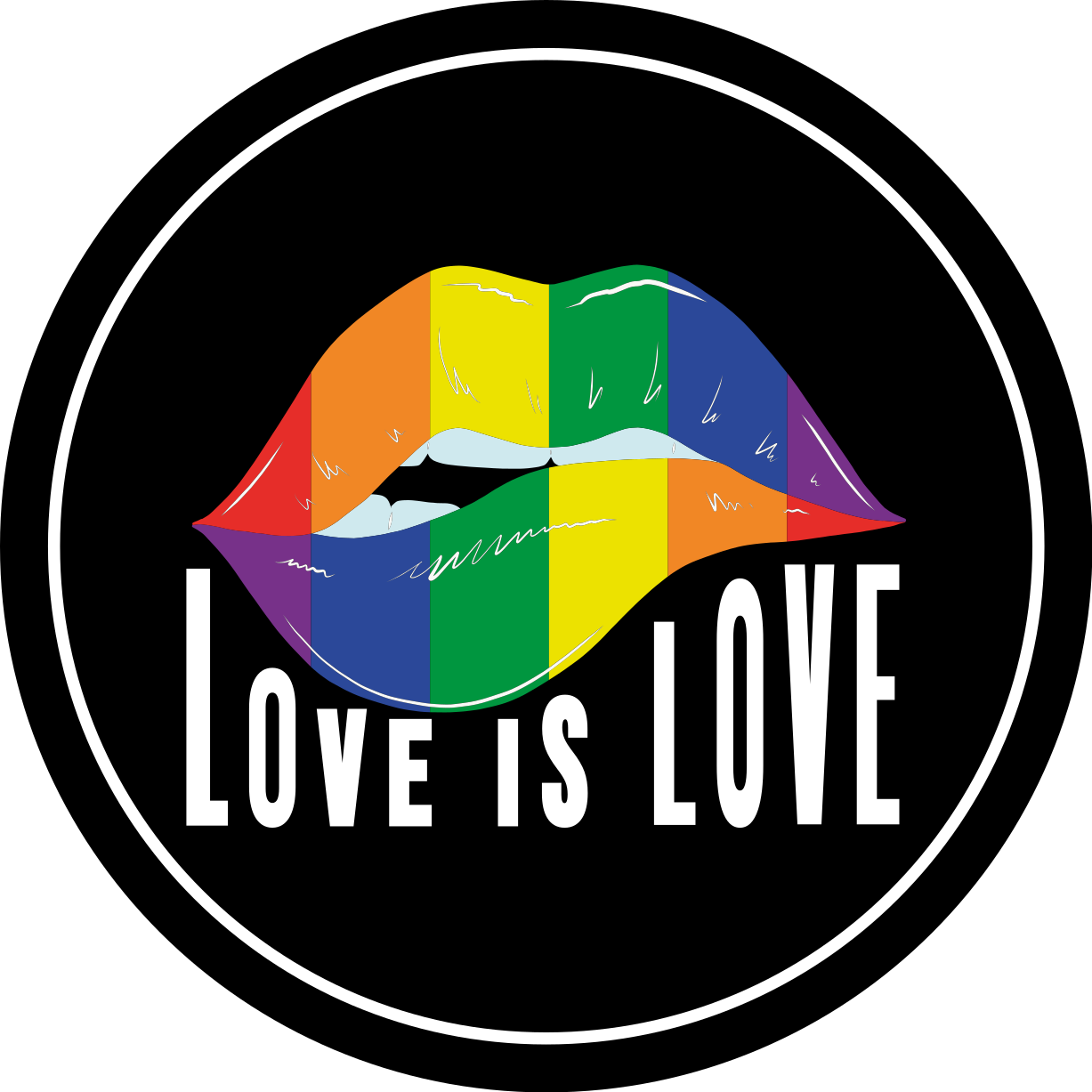 Colorful Lip Motif custom vinyl rug - TenStickers