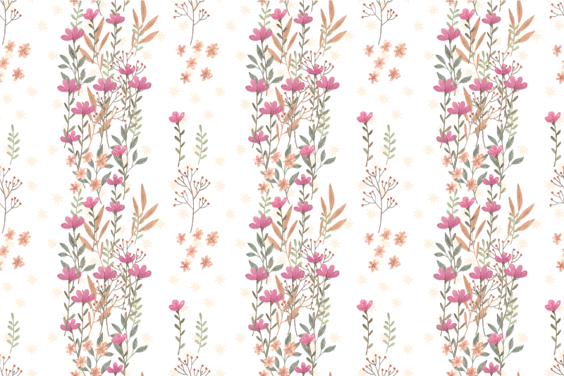 Floral Patterned Motif flower vinyl rug - TenStickers