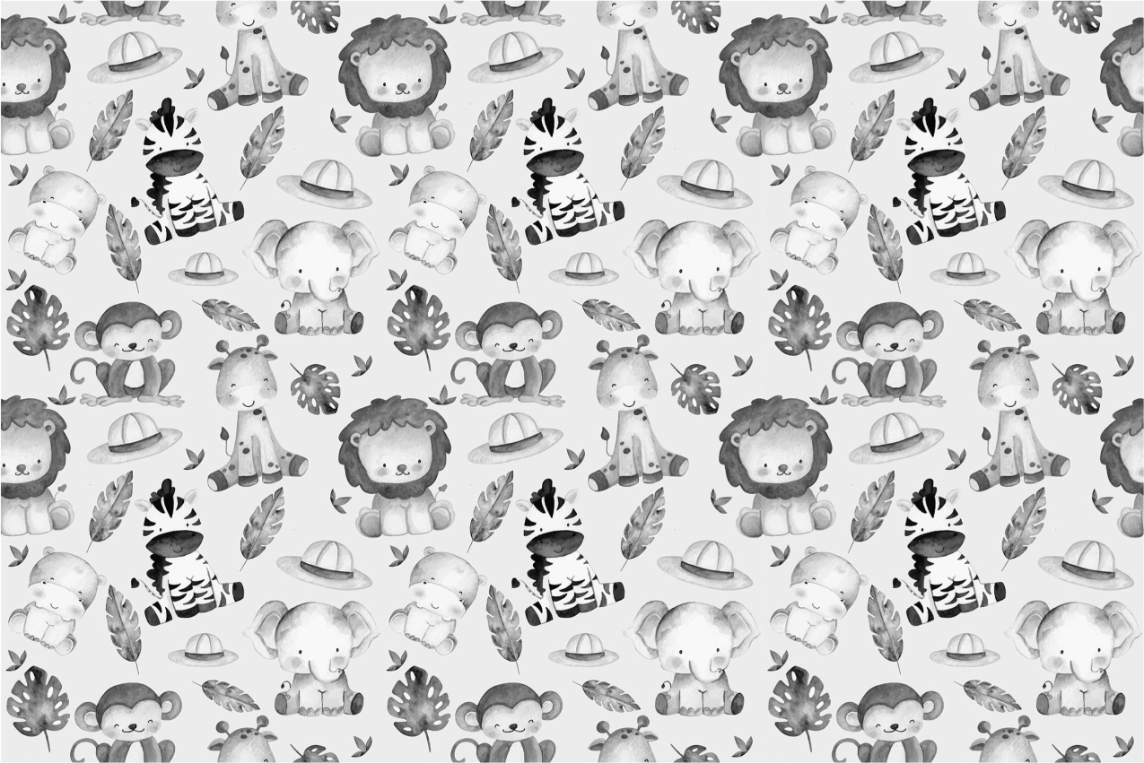 Cute Jungle Animals kids vinyl rug - TenStickers