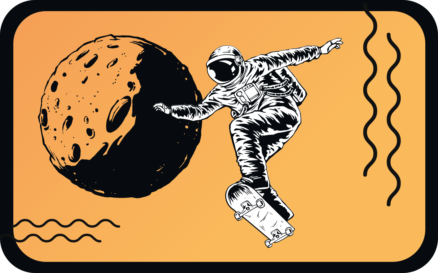 Skateboarding astronaut vinyl rug - TenStickers