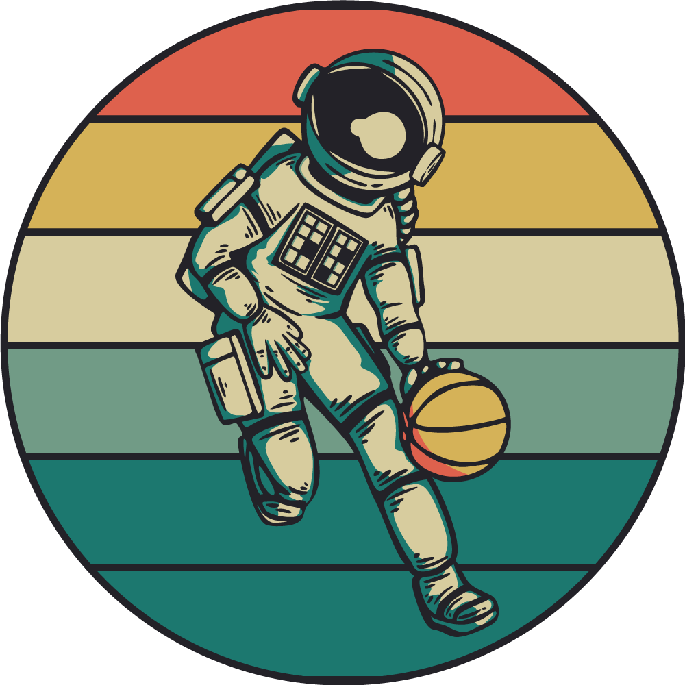 ASTRONAUT BASKETBALL PLAY gaming vinyl rug - TenStickers
