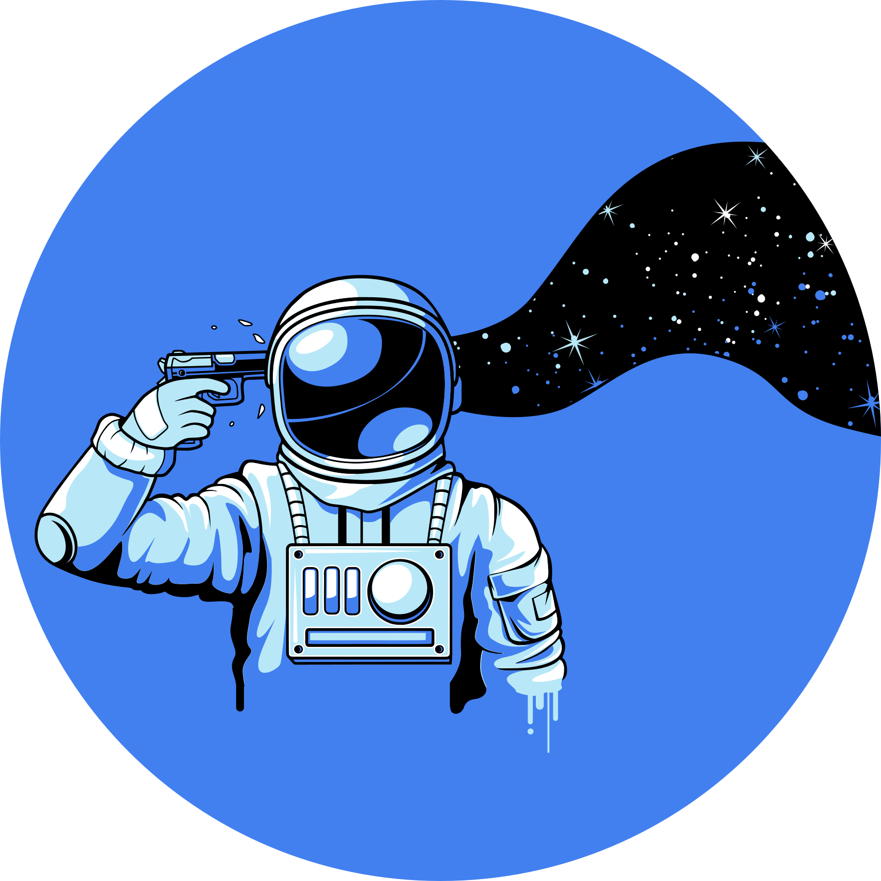 Astronaut Cosmic Scene teenager vinyl rug - TenStickers