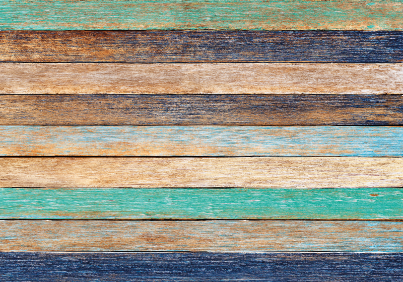 Wood vinyl rug in multi-tone wood planks - TenStickers