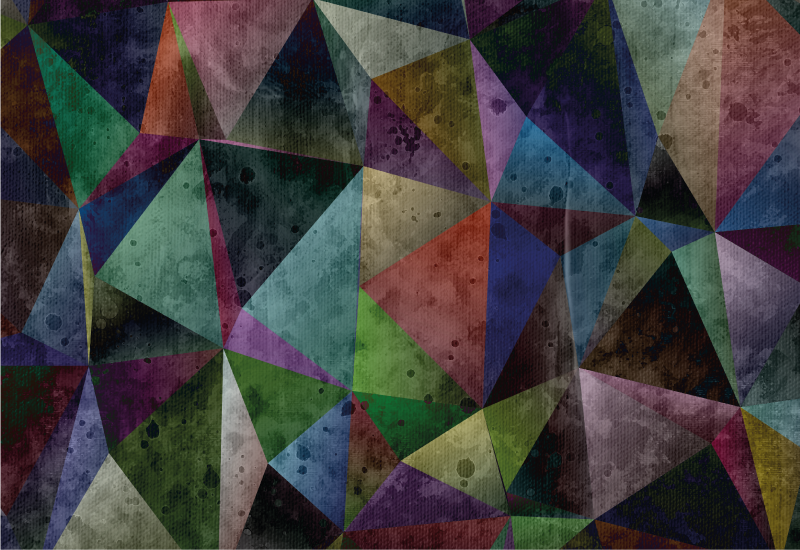 Colorful Triangle Mosaic geometric vinyl rug - TenStickers