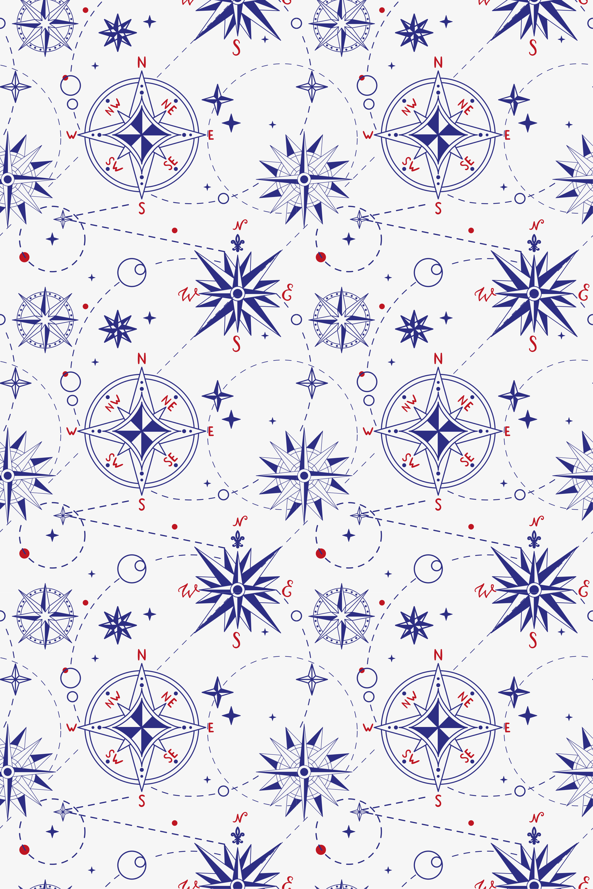 Nautical compass motif bathroom vinyl rug - TenStickers