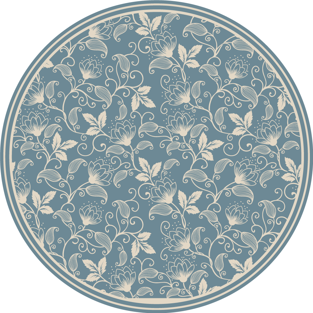 Botanical Whirl Element flower vinyl rug - TenStickers