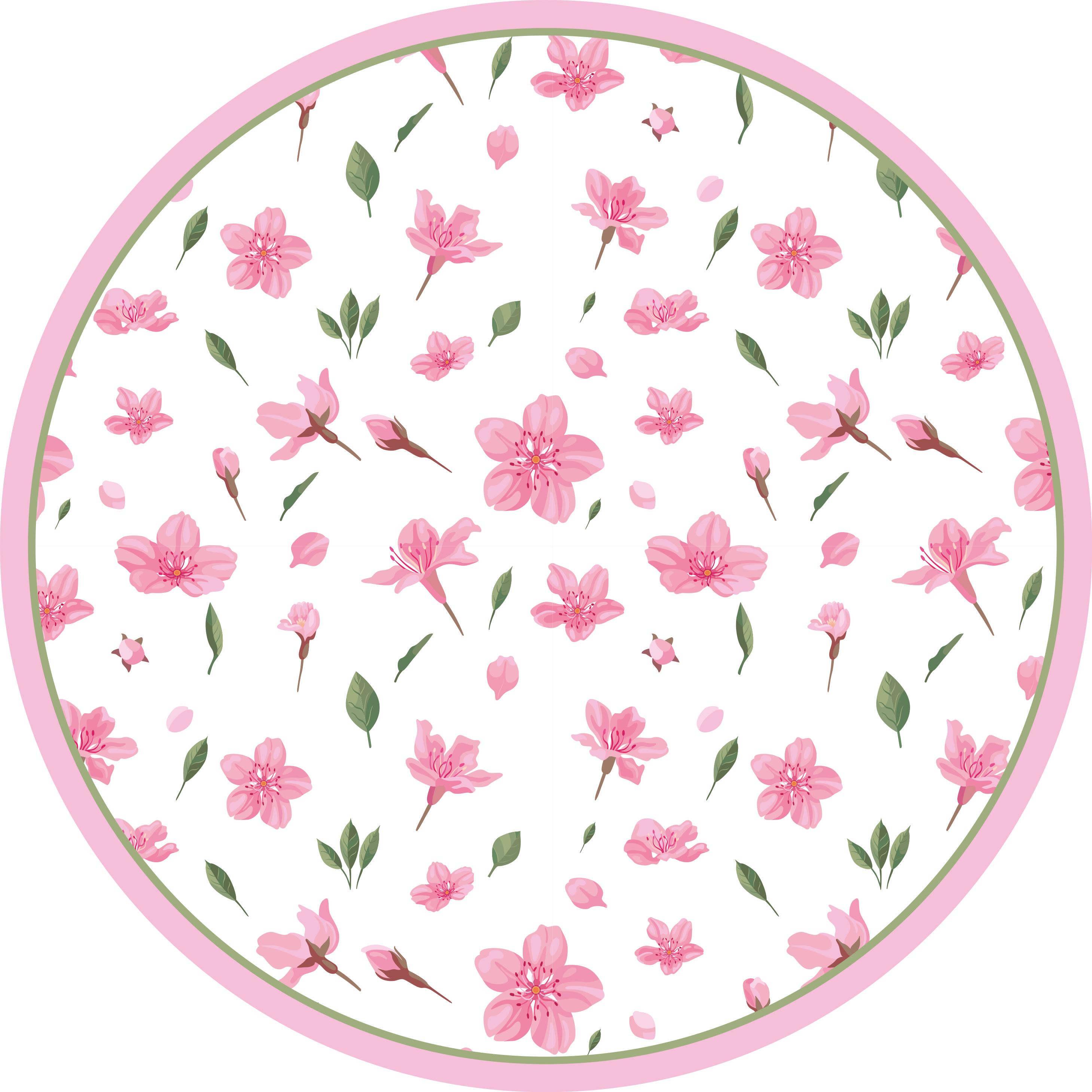 Blossoming Pink Floral flower vinyl rug - TenStickers