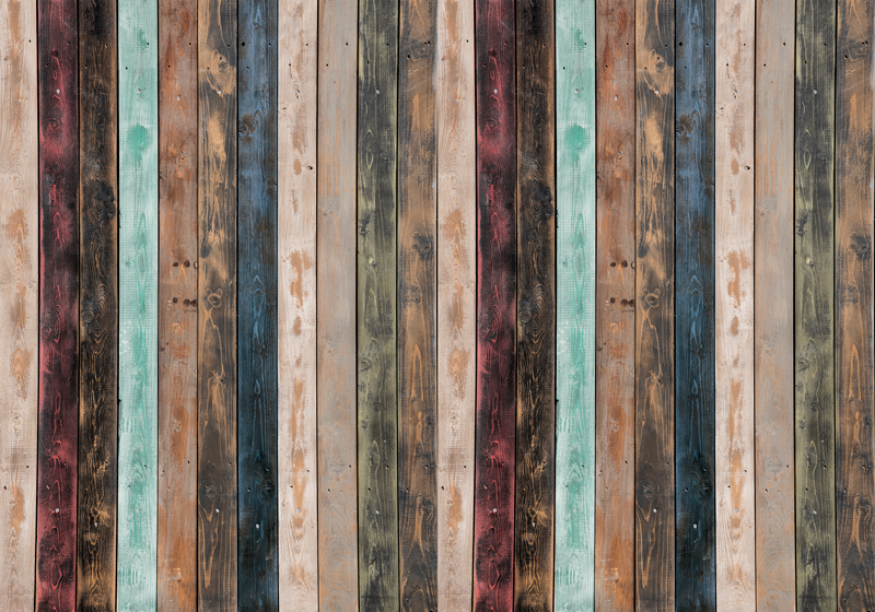 Colorful classic planks wood vinyl rug - TenStickers