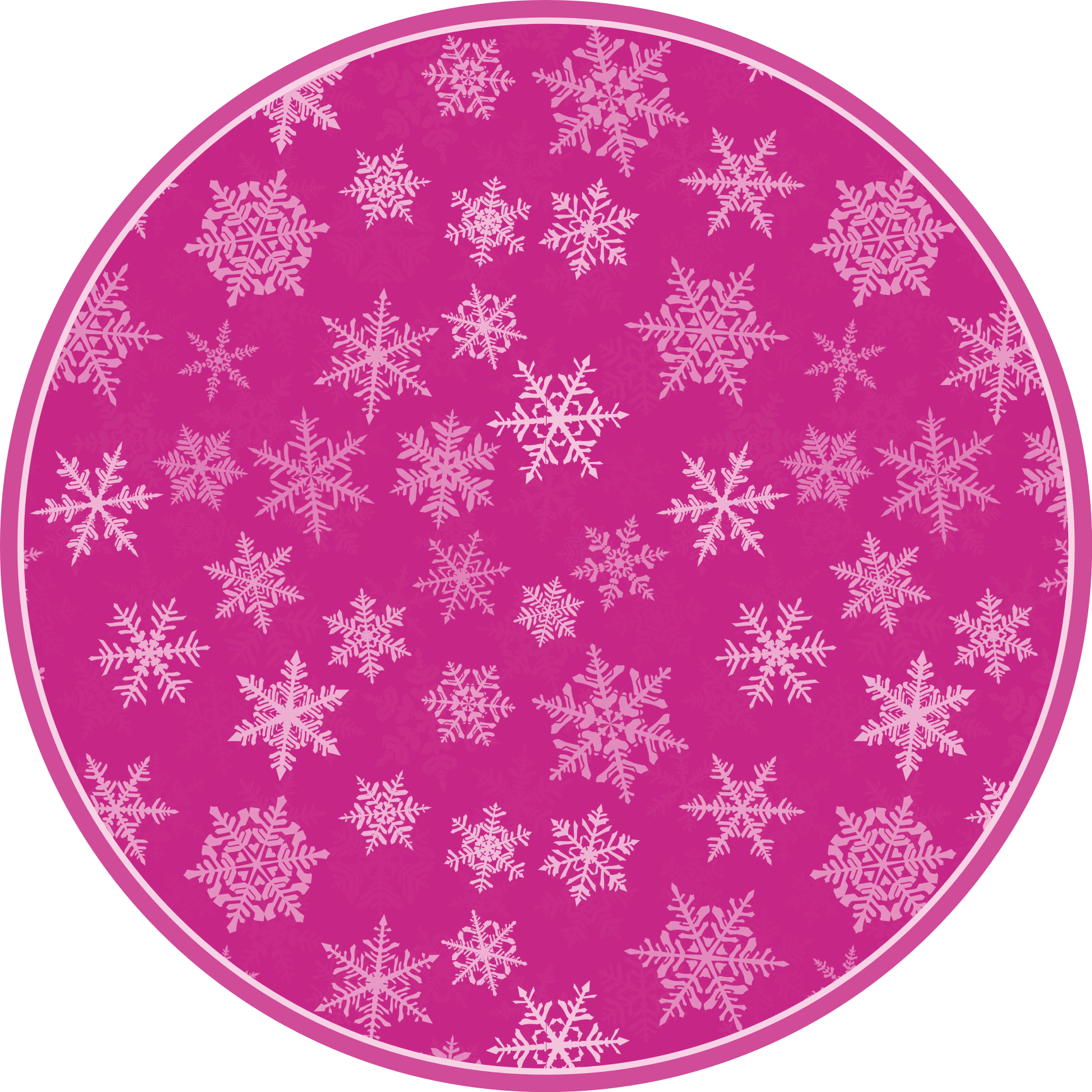 Pink snowflake pattern christmas vinyl rug - TenStickers