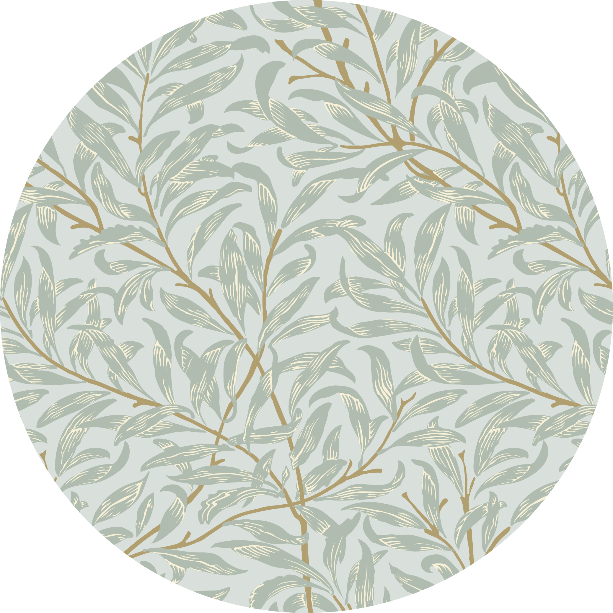 Leafy Green Patterns nature vinyl rug - TenStickers