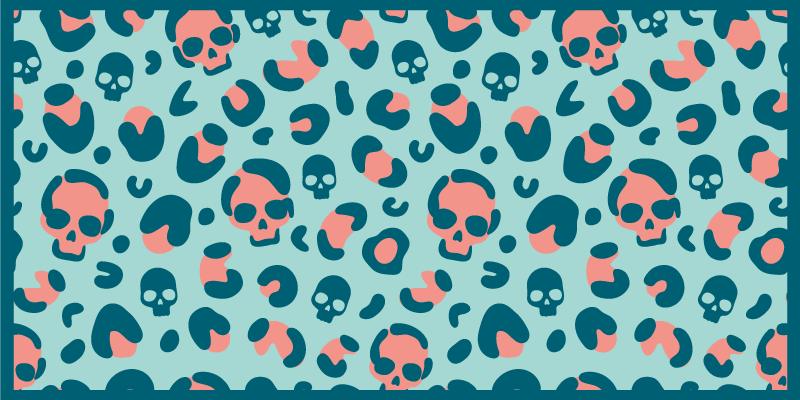 Skull Pattern Play animal print vinyl rug - TenStickers