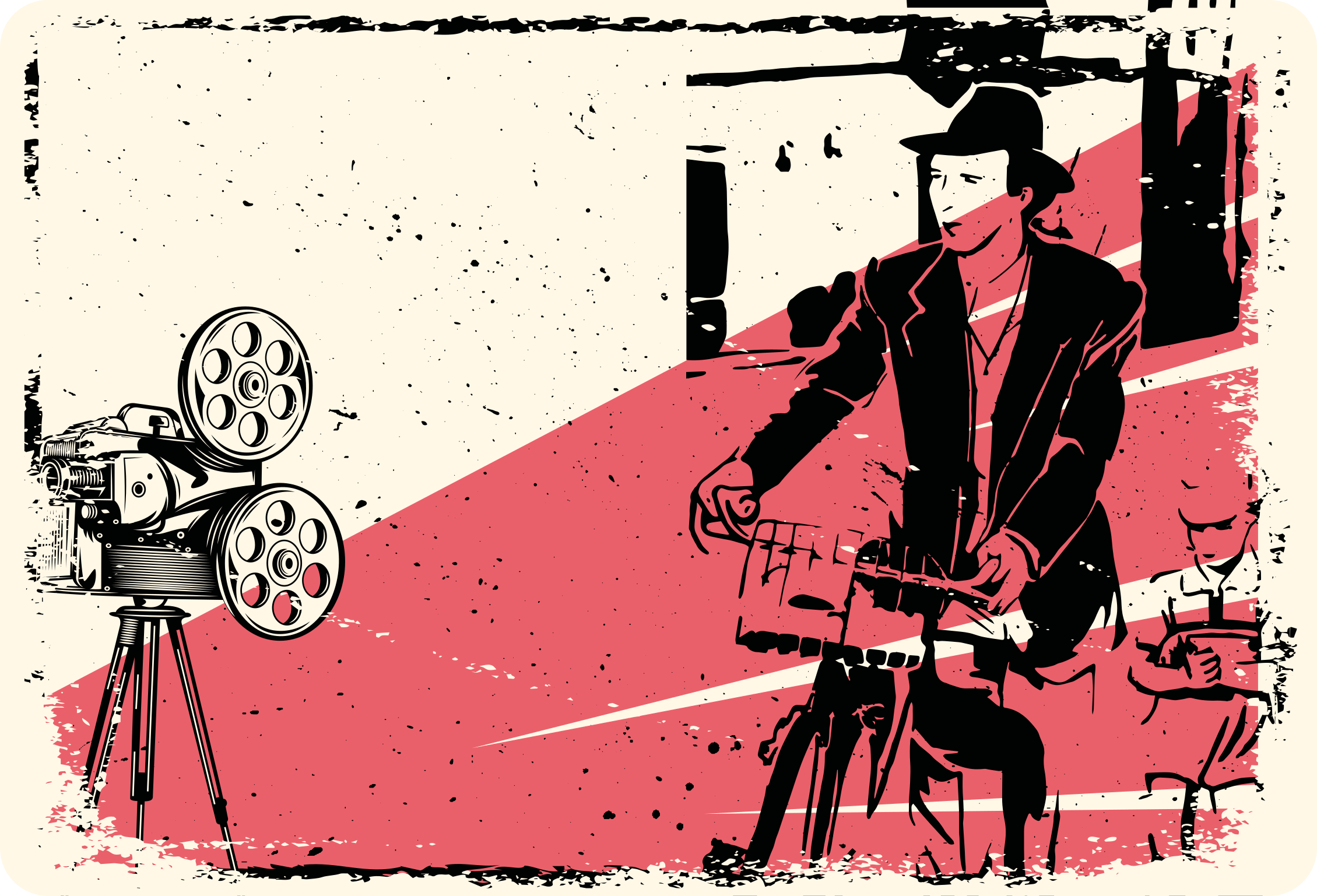 Classic Film Scene vintage vinyl rug - TenStickers