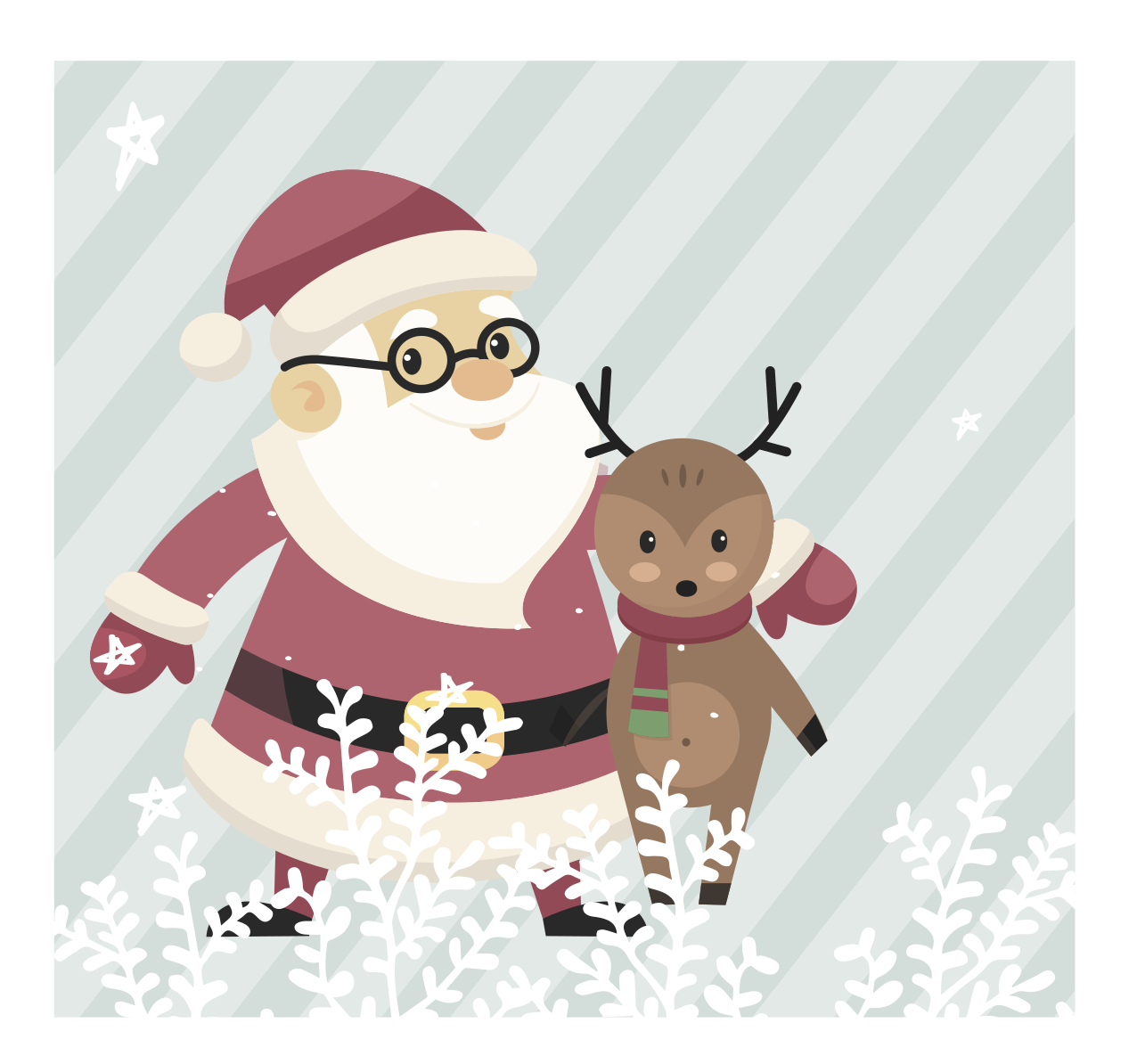 Santa and Reindeer christmas vinyl rug - TenStickers
