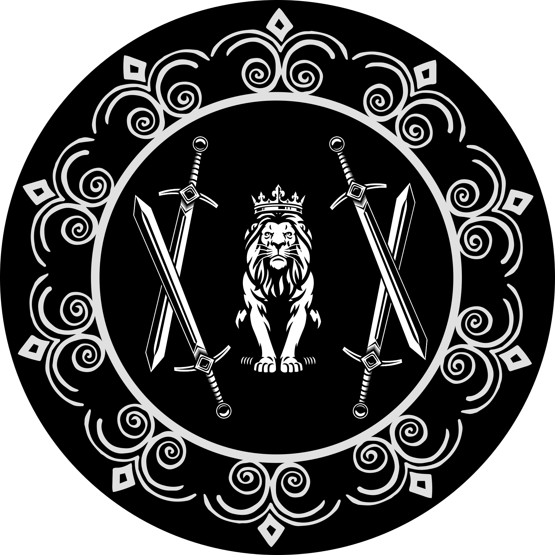 Majestic Lion Emblem circular vinyl rug - TenStickers