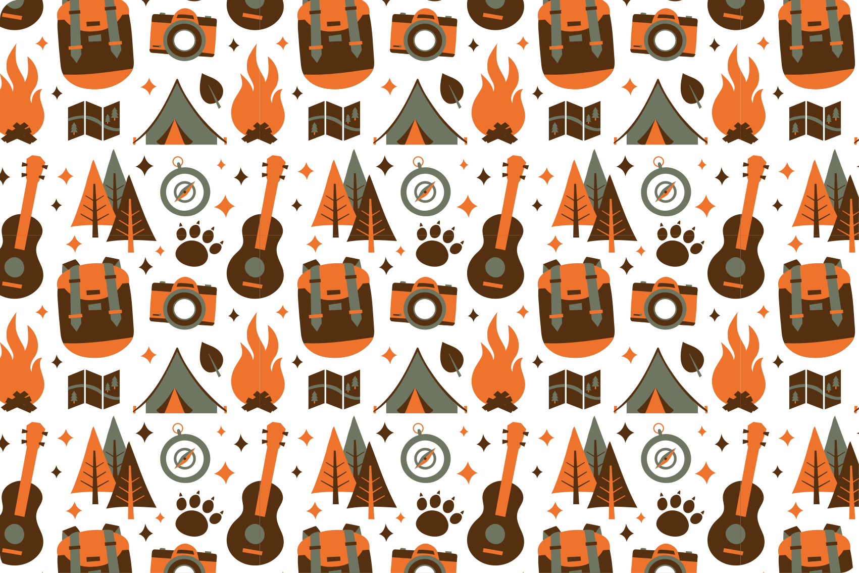 Adventure Camping Icons vinyl rug - TenStickers