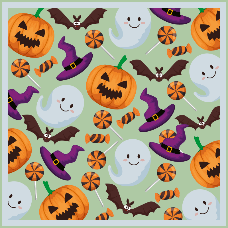 Halloween vinyl rug happy halloween spirit - TenStickers