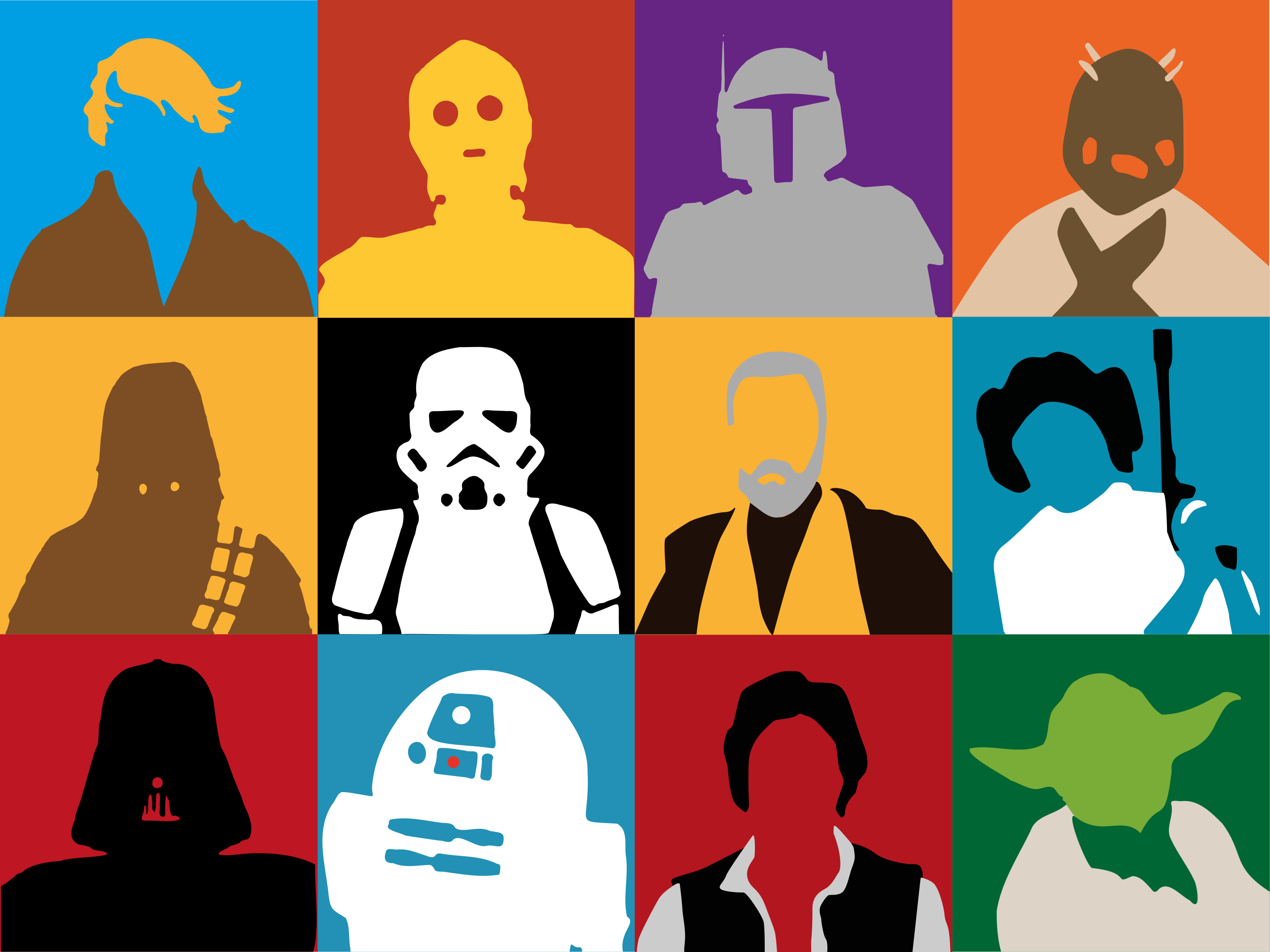 Iconic Character Silhouettes vinyl rug - TenStickers