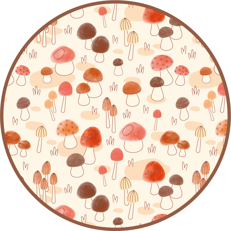 Mushroom Concept nature vinyl rug - TenStickers