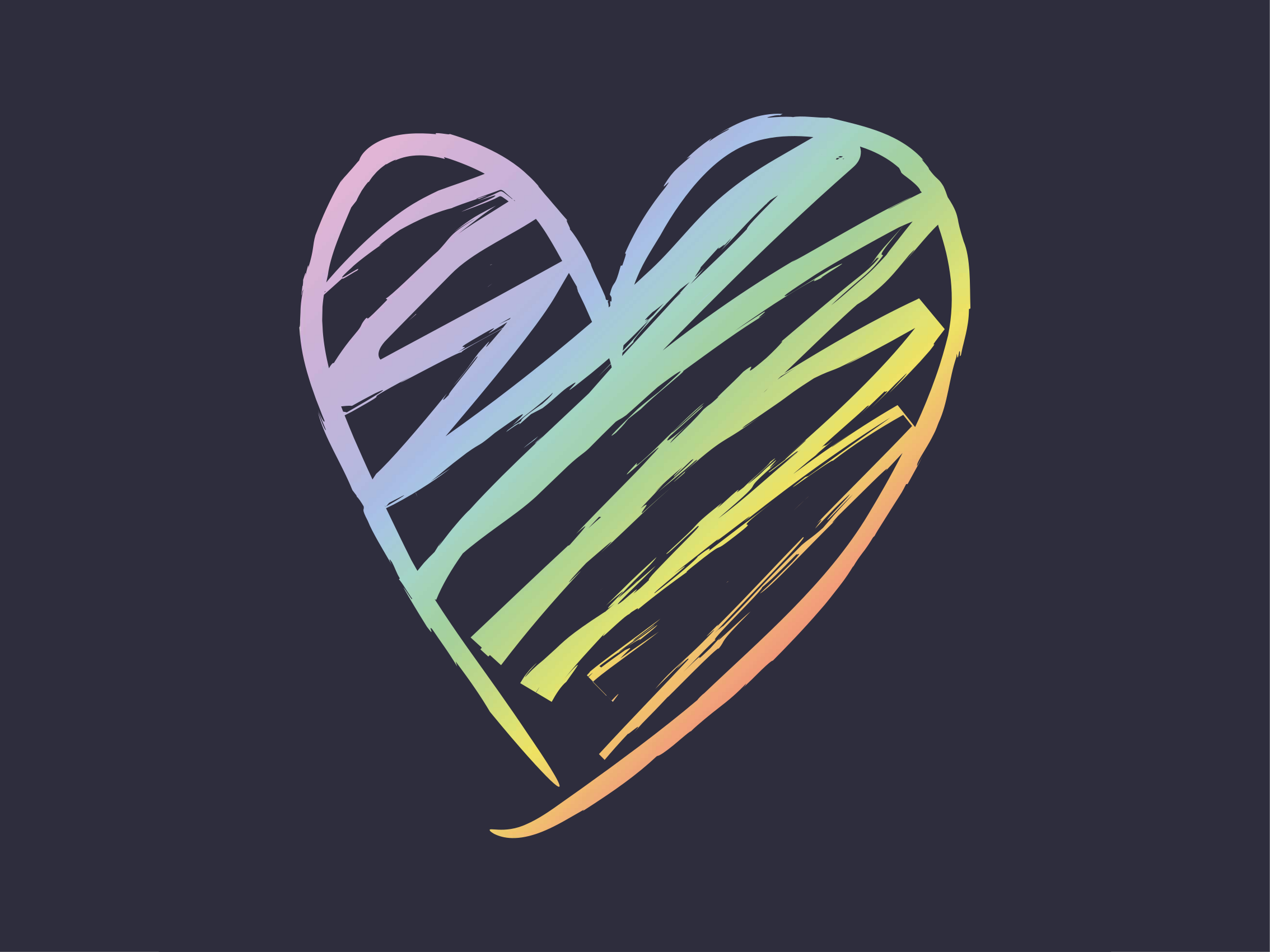 Rainbow heart teenager vinyl rug - TenStickers