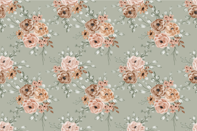 Pastel colors Pattern flower vinyl rug - TenStickers