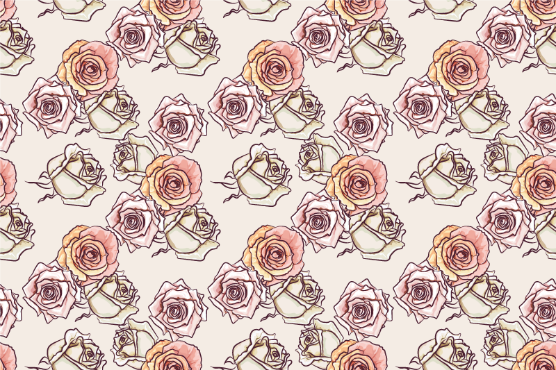 Roses pattern English style floral rug - TenStickers
