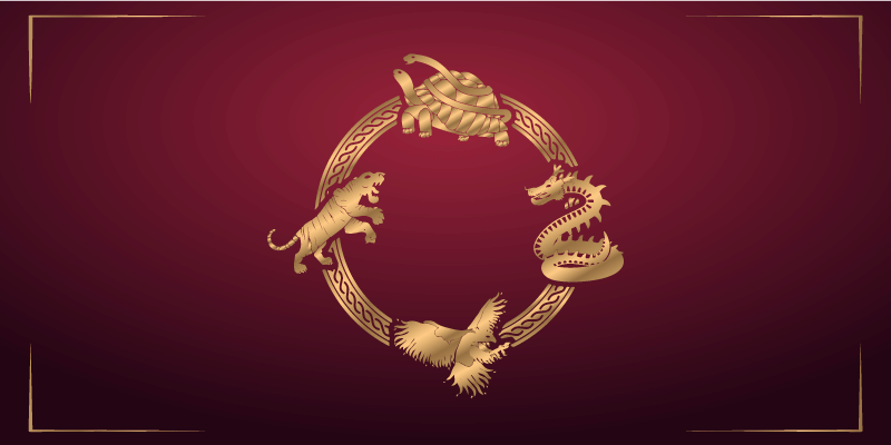 Golden zodiac circle ethnic vinyl rug - TenStickers